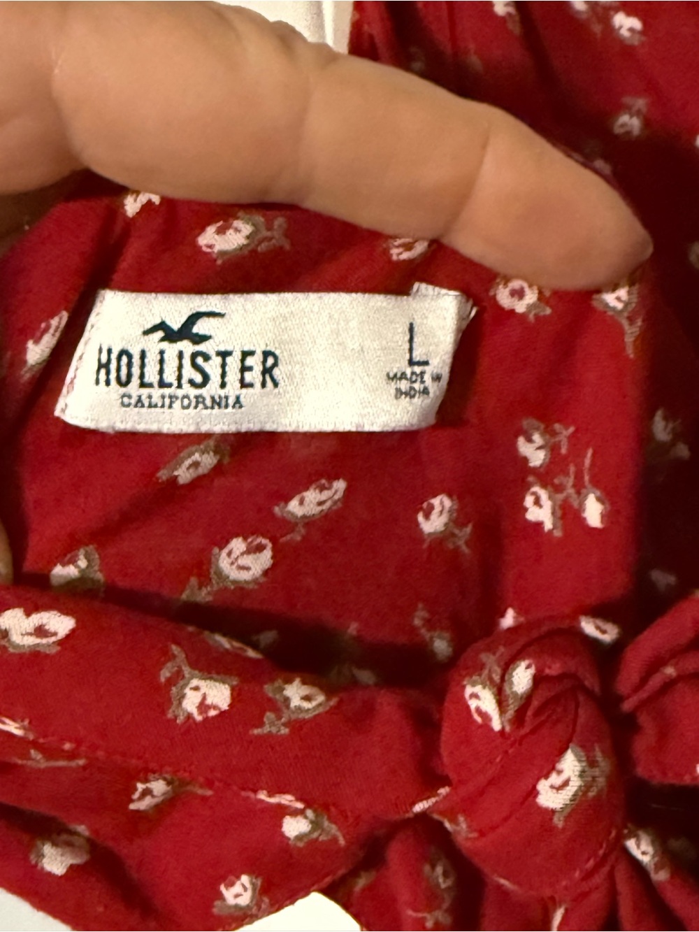Hollister Red Floral Spaghetti Strap Dress - Picture 3 of 3